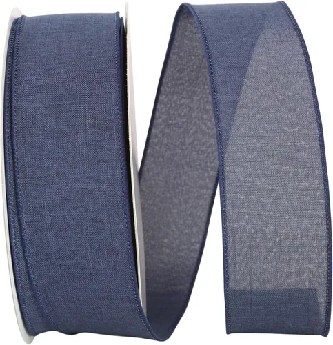 Vista 40 de Cinta Reliant Ribbon 92573W-031-09K para borde con alambre Everyday Linen Value, 1-1/2 pulgadas x 50 yardas, color negro