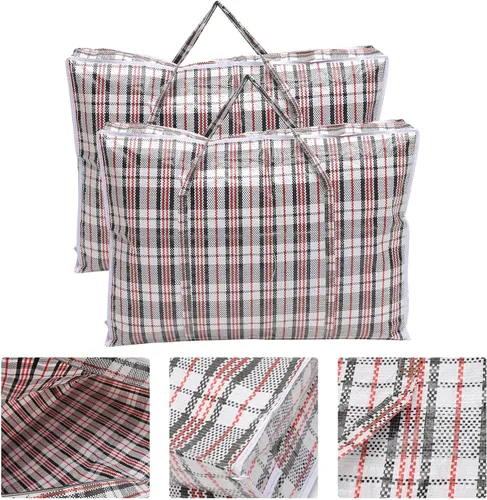 Vista 2 de Alipis 2 piezas XL bolsa de almacenamiento de edredón grande bolsa de mano para ropa de cama impermeable edredón cremallera mudanza para el hogar