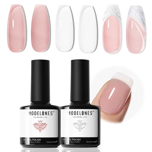 Vista 20 de modelones Juego de Base y Capa Superior para Esmalte de Uñas en Gel, 3 Piezas Base de Goma y Capa Superior de Gel Transparente Brillante y Mate a