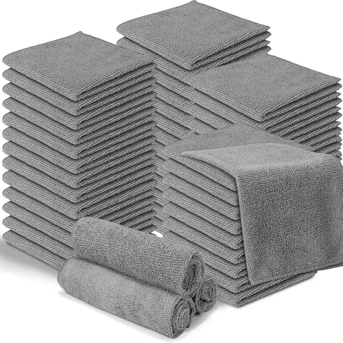 Vista 9 de Macarrie - 200 paños de limpieza de microfibra, toallas de microfibra para automóvil, paños de lavado absorbentes, reutilizables, sin pelusas, Negro