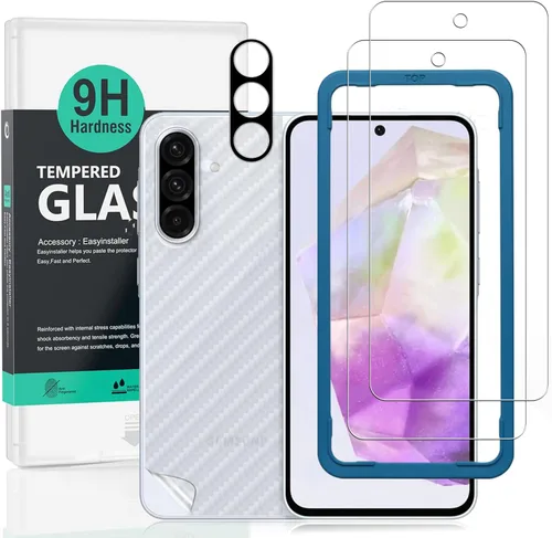 Vista 10 de Ibywind Protector de pantalla para SamSung Galaxy A32 5G (6.5 pulgadas), con 2 piezas de vidrio templado, 1 protector de lente de cámara, 1 película