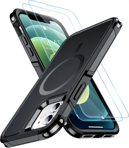 Vista 15 de SPIDERCASE Funda diseñada para iPhone 12/iPhone 12 Pro, protección contra caídas de grado militar de 10 pies, con 2 protectores de pantalla
