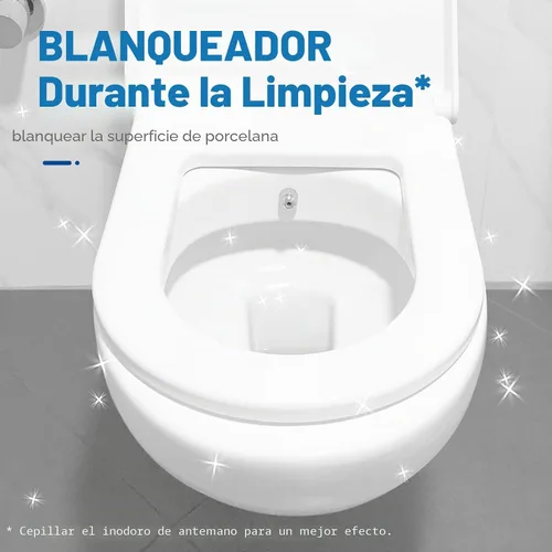Vista 4 de Vacplus Paquete de 30 pastillas limpiadoras de inodoro, limpiadores automáticos de inodoro con lejía para desodorizar y descalcificar, limpiador
