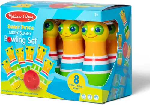 Vista 7 de Melissa & Doug Sunny Patch Giddy Buggy Juego de Bolos de Acción - 6 Pinos de Insectos, 1 Pelota de Plástico