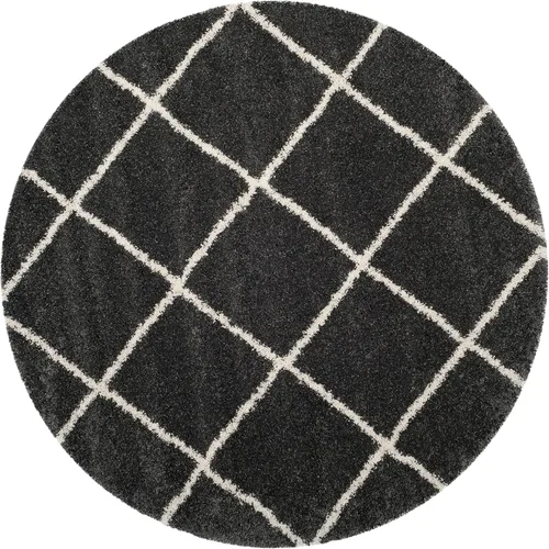 Vista 128 de SAFAVIEH Hudson Shag Collection - Alfombra decorativa de 2 x 3 pies, color beige y marfil, diseño moderno de enrejado, no desprende pelusa