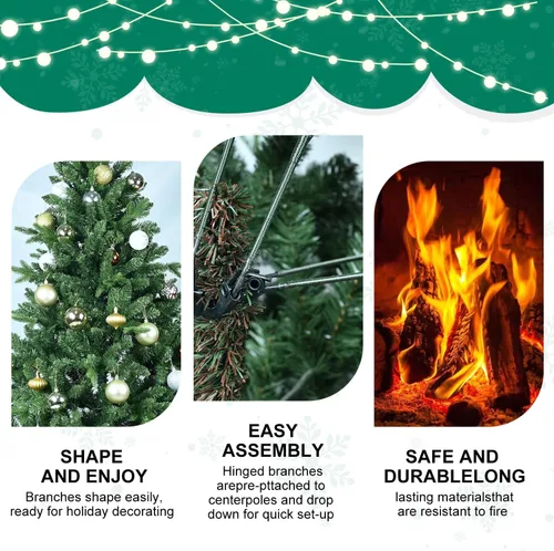Vista 6 de Treepool Árbol de Navidad Artificial de 4 Pies con 668 Puntas de Ramas Mixtas PE y PVC, Árboles Falsos de Navidad de Abeto Premium con Bisagras Sin