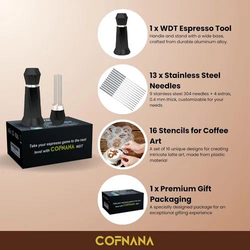 Vista 3 de WDT Tool Espresso - Herramienta agitadora profesional de espresso - Distribuidor de espresso de aluminio premium - Herramienta de distribución
