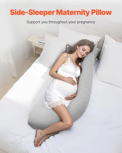 Vista 2 de VEVOR - Almohadas de embarazo para dormir de lado, almohada de maternidad en forma de L para mujeres embarazadas, almohada corporal de embarazo