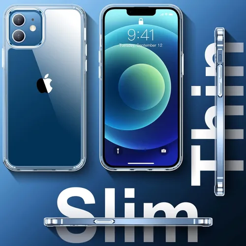Vista 4 de Funda para iPhone 12 y iPhone 12 Pro, [no amarilla] [Ultra delgada], ligera, delgada y a prueba de golpes, transparente