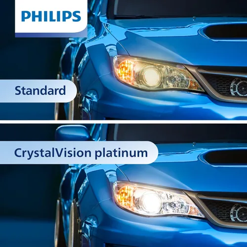 Vista 6 de Philips Automotive Lighting H11 CrystalVision Platinum Mejora Superior Automotriz Bombilla de Faro Blanca Brillante de Reemplazo, para Luz Alta, Luz