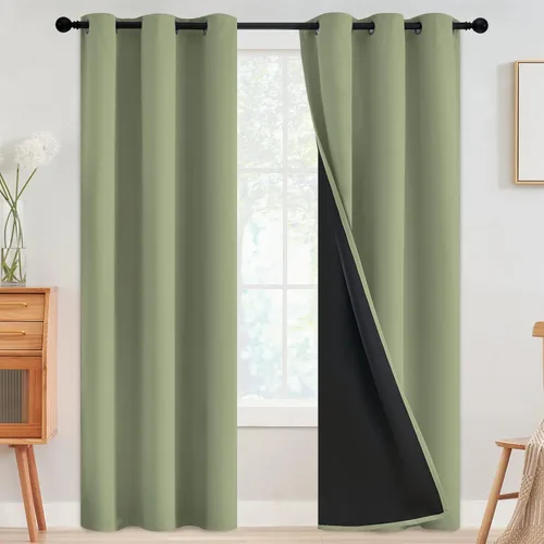 Vista 126 de SimpleHome - Cortinas opacas 100% para recámara, cortinas de ventana con ojales beige, con aislamiento térmico, cortinas de oscurecimiento