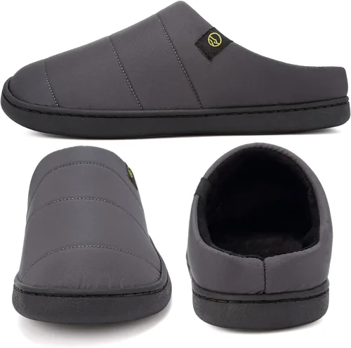 Vista 2 de Anproity Pantuflas de espuma viscoelástica para interiores para hombre, con forro polar, cómodas y con puntera cerrada, impermeables
