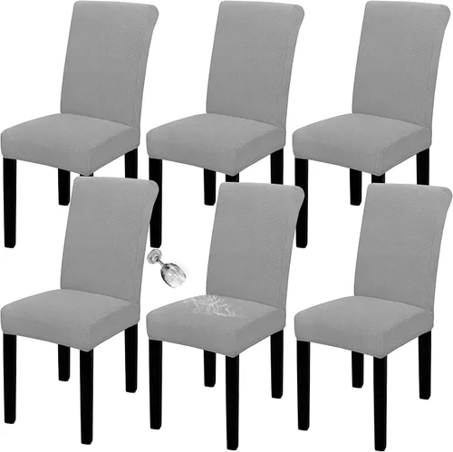 Vista 76 de Easy-Going - Juego de 2 fundas para sillas de comedor 100% impermeables, de tela Jacquard elástica, fundas protectoras removibles y lavables