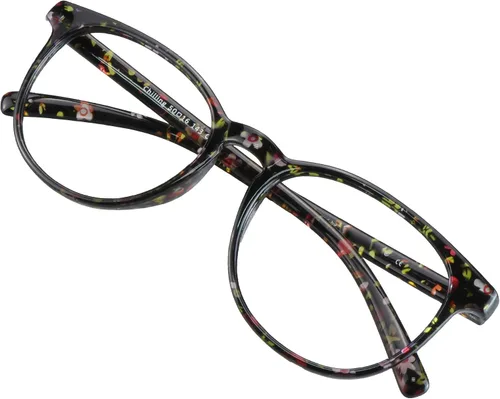 Vista 3 de VisionGlobal Ahorra un 30 % en dos pares de anteojos de bloqueo de luz azul (floral rosa frío y floral rojo escalofriante)