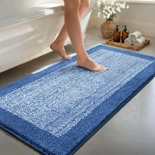 Vista 83 de Alfombras de baño de 17 x 24 pulgadas, antideslizantes, lavables, color gris, para bañera, tapete de baño para baño, tapete suave y absorbente