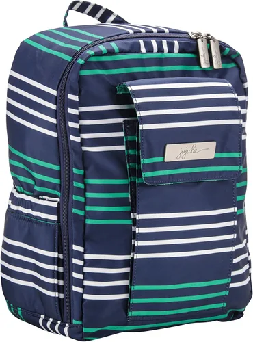 Vista 3 de JuJuJuBe MiniBe Mochila pequeña colección costera - Providence - azul marinoverde azuladoblanco