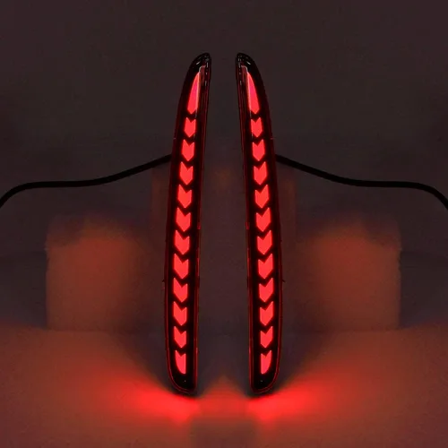 Vista 8 de Dreamseek Reflector LED para parachoques trasero Honda Civic Hatchback Tipo R 2017 2018 2019 2020 2021 Luz trasera de freno de conducción