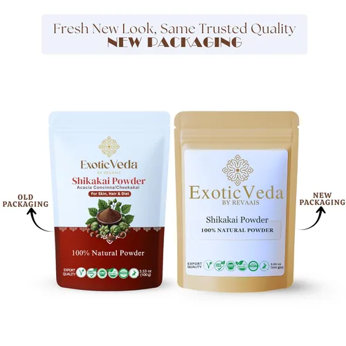 Vista 8 de Shikakai Powder 100% puro y natural - Limpiador y acondicionador ayurvédico sin químicos - Nutre el cabello, mejora el brillo, la suavidad
