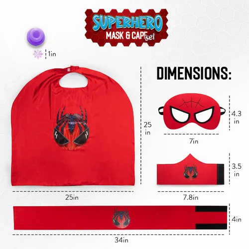 Vista 3 de 58 capas y máscaras de superhéroes para niños juguetes para niños de 3 a 12 años máscaras con 58 accesorios disfraces de dibujos animados