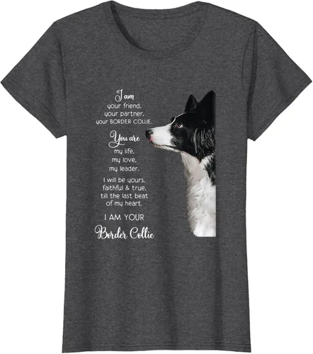 Vista 5 de Funny I Am Your Friend Your Partner Your Border Collie - Camiseta de regalo, Negro, S