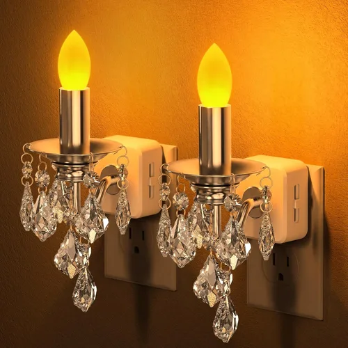 Vista 16 de Briignite Halloween Chandelier Night Light Plug in, Dusk to Dawn, Gothic Black