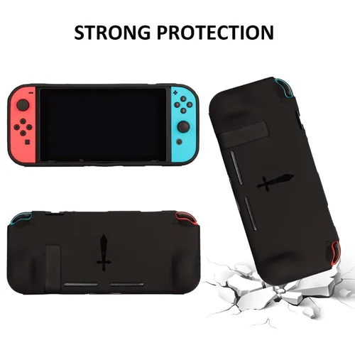 Vista 5 de Switch Accessories Bundle for Nintendo Switch Games Kit with Carrying Case Steering Wheels Screen Protectors Charging Dock Grips Caps 23 in 1