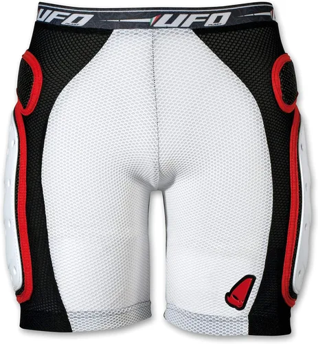 Vista 13 de UFO Plast Made in Italy - Pantalones cortos acolchados de plástico para snowboard, esquí, patinaje Negro con rojo Modelo: Sk09125