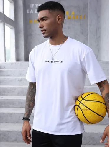 Vista 2 de YawYews Camisetas atléticas de moda para hombre, de manga corta, casual, lisas, holgadas, para entrenamiento, gimnasio, ropa de calle