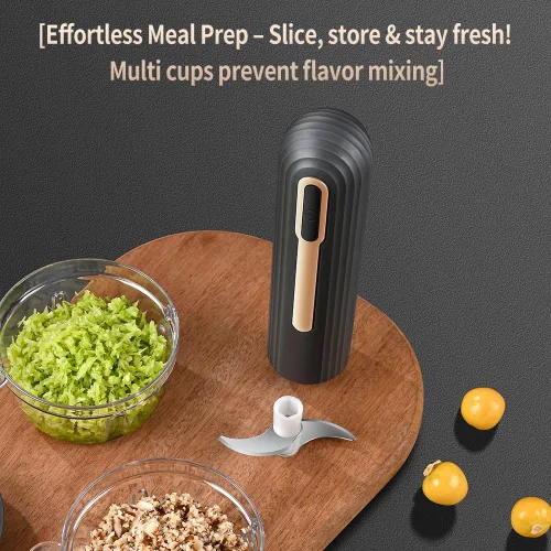 Vista 11 de Mini procesador eléctrico de alimentos, procesador de alimentos portátil USB de 4 tazas, picador de ajo, para cortar en cubitos, picar y hacer puré