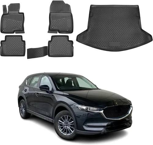 Vista 10 de OMAC Alfombrillas de maletero para Mazda CX-5 2013-2016, impermeables, traseras, TPE, negras