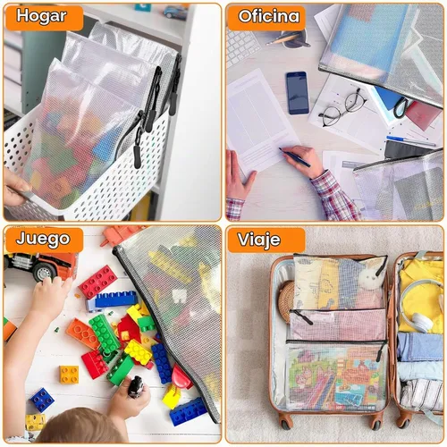 Vista 4 de YOPCDJ 20 bolsas de malla de plástico con cremallera, tamaño A3 de 17 x 12 pulgadas, bolsas de malla extra grandes, bolsas reutilizables