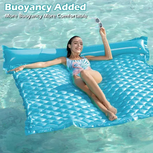 Vista 2 de Jasonwell Flotadores flotantes para piscina, flotador inflable gigante para piscina, balsa de lago, tapete de agua flotante para piscina, tumbona