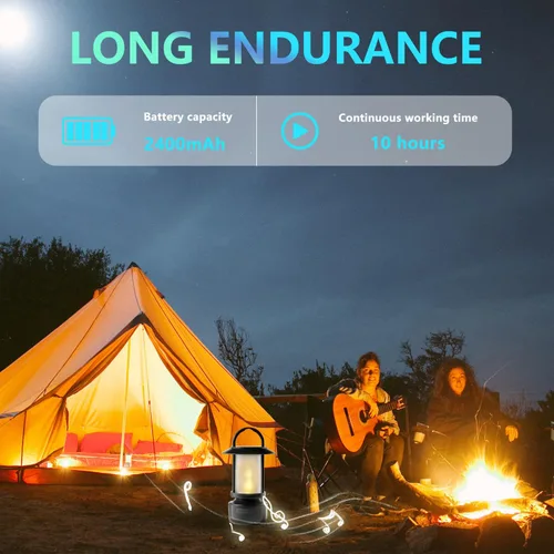 Vista 5 de Altavoz Bluetooth al aire libre, linterna de camping, altavoz de luz de camping impermeable, luz nocturna que se puede utilizar para la decoración