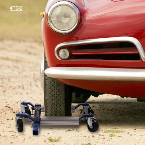 Vista 6 de Carretilla de rueda de automóvil, carrito de carga automática resistente con pedal de trinquete, capacidad de 1300 libras, paquete de 4