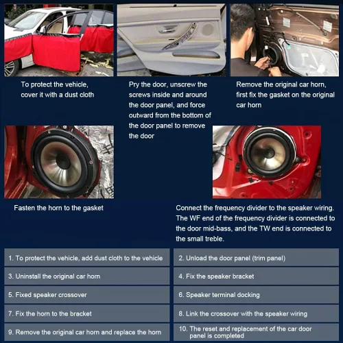 Vista 7 de Altavoz de audio para automóvil, 6.5 pulgadas, 600 W, 2 vías, altavoz coaxial de alta fidelidad, puerta del vehículo, audio automático, música