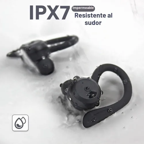 Vista 6 de Apekx - Auriculares Bluetooth, auriculares inalámbricos verdaderos con estuche de carga, IPX7 impermeable, sonido estéreo, auriculares con micrófono