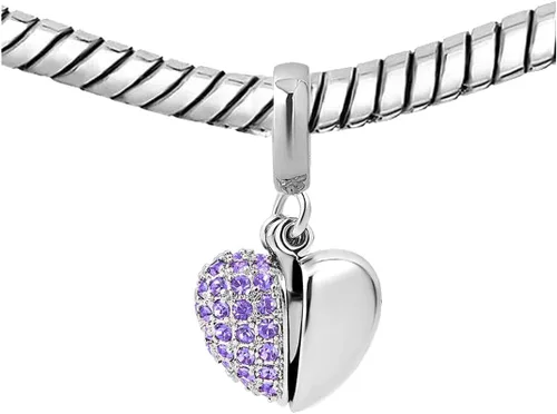 Vista 4 de KunBead - Abalorio con forma de corazón con texto en inglés I Love You para pulseras, regalo de cumpleaños para abuela, hermana, mamá, mejor amiga.