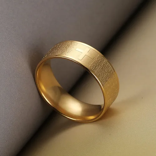 Vista 3 de Scddboy Anillo de boda pulido con versículo bíblico de 0.315in para hombre de acero inoxidable