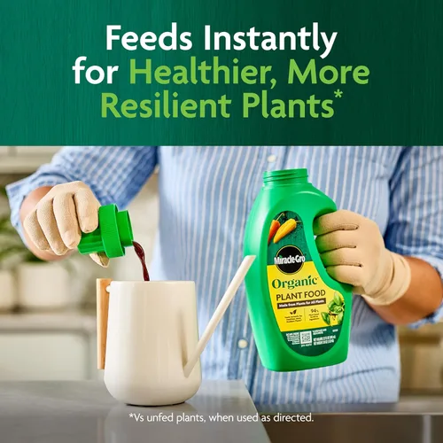 Vista 4 de Miracle-Gro Alimento orgánico para plantas, uso con plantas de interior o exterior, fertilizante líquido orgánico para contenedores y jardines