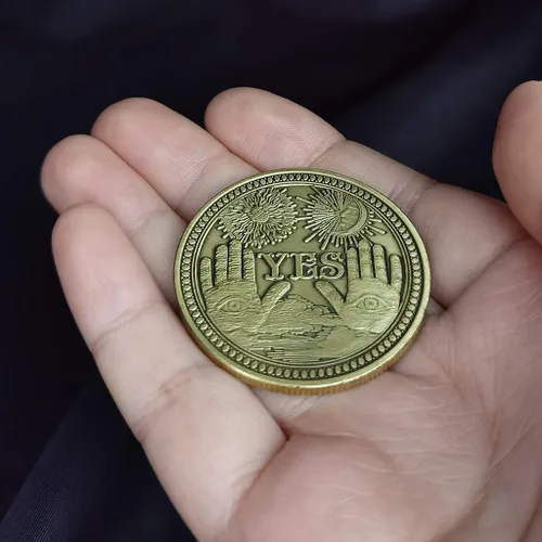 Vista 3 de Sí No Challenge Coin Decision Maker Moneda (Bronce)