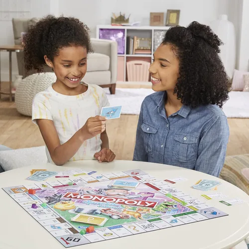 Vista 10 de Hasbro Gaming Monopoly Sparkle Edition Juego de mesa, juegos familiares, con fichas brillantes, dados nacarados, aspecto brillante