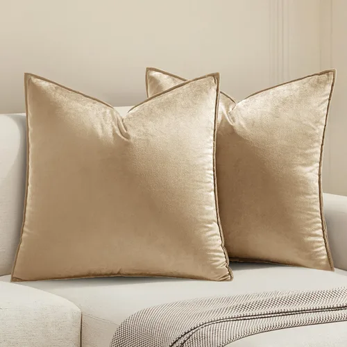 Vista 30 de MIULEE Paquete de 2 fundas de cojín decorativas de terciopelo suave, cuadradas, unicolor, para sofá, dormitorio, automóvil, 16 x 16 pulgadas