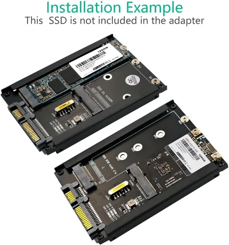 Vista 5 de HLT MSATA y B Key/B&M Key SSD 2 en 1 a SATA III de 2.5" con soporte de marco - Conserva mSATA SSD como unidad SATA de 0.276 in 2.5