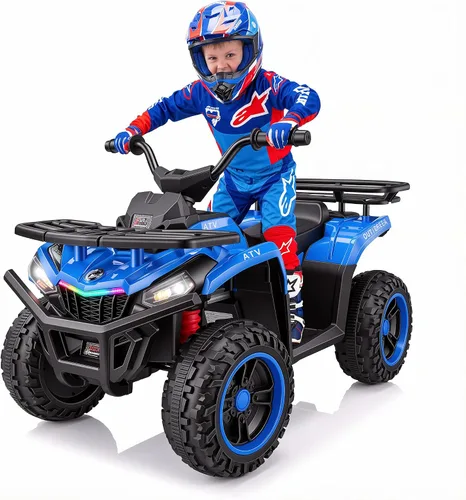 Vista 9 de Hikole 24V ATV 4 ruedas para niños 3-6, paseo eléctrico Quad, ruedas Negro