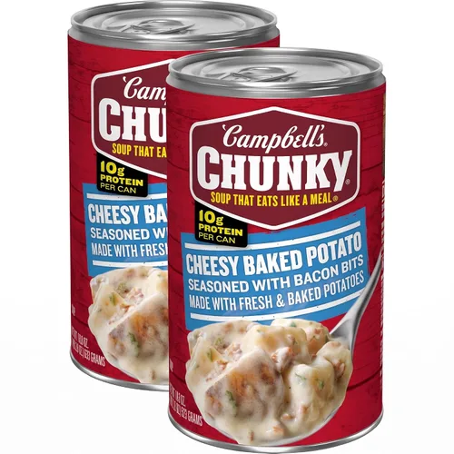 Vista 8 de Campbell’s Chunky - Sopa de papa horneada con queso cheddar y trozos de tocino, lata de 18.8 Oz