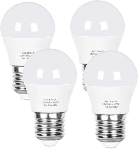 Vista 9 de Vgogfly Bombilla de baja potencia de 1.5 W, equivalente a 15 W, 2700 K, blanco suave A15, luz nocturna de base E26 para dormitorio, cuarto de bebé
