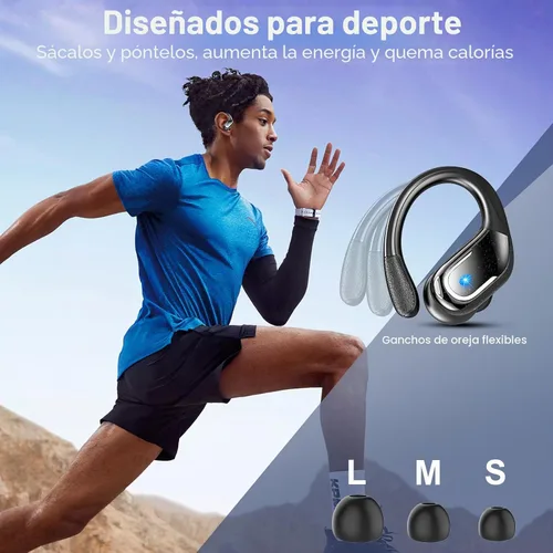 Vista 6 de Ltinist Auriculares inalámbricos, auriculares Bluetooth 5.4 deportivos de 75 horas, auriculares Bluetooth 2026, graves profundos sobre los oídos