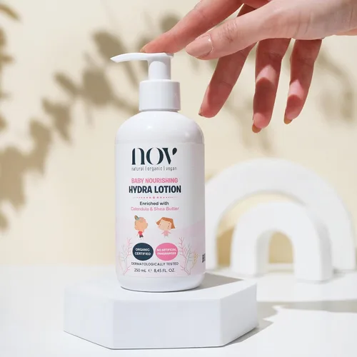 Vista 8 de Baby Nourishing Hydra Lotion - Loción para bebés para recién nacidos para calmar la picazón y el enrojecimiento - Manteca de karité esencial
