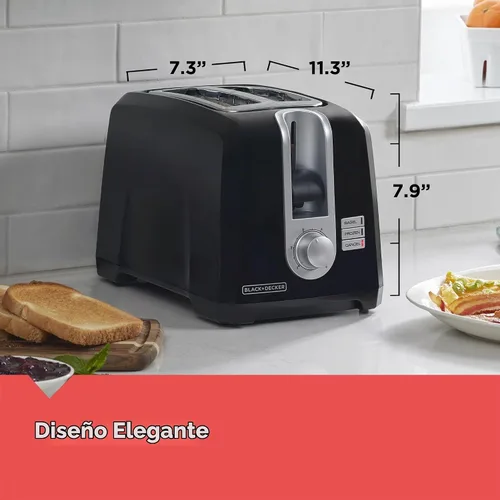 Vista 3 de BLACK+DECKER Tostadora de 2 rebanadas con ranuras extra anchas