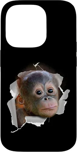 Vista 17 de Funda para disfraz con cara de Utan para iPhone 16 con diseño divertido de mono Orang Utan